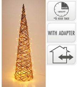 Kültéri karácsonyi dekoráció Világító kúp, 80 x 20cm, 300 LED, meleg fehér, 80 cm