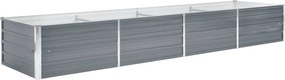 vidaXL szürke horganyzott acél kerti magaságyás 320 x 80 x 45 cm