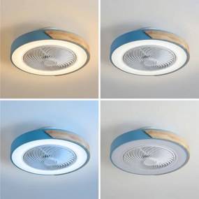 Brilagi - LED dimmelhető lámpatest ventilátorral LED/38W/230V 50 cm kék/tölgy + távirányító