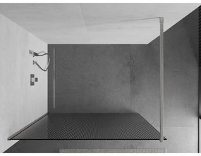 Mexen Kioto, Walk-In zuhanyparaván 110 x 200 cm, 8 mm-es üveg bordás mintával, csiszolt acél profil, 800-110-101-97-09