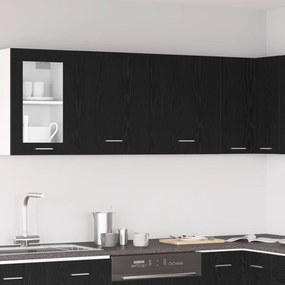 Fali Szekrények - 2 db - Fekete tölgy, 100x31x60 cm - Mérnöki fából készült