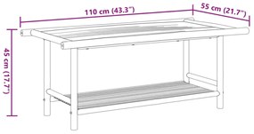 bambusz dohányzóasztal 110x55x45 cm
