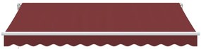 burgundi vörös kézzel kihúzható napellenző 350 x 250 cm
