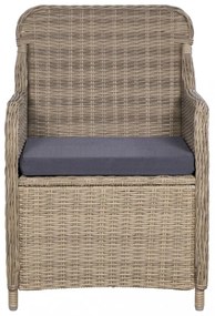 2 db barna polyrattan kültéri szék párnával
