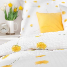 Goldea krepp ágyneműhuzat - pitypangok 140 x 200 és 70 x 90 cm