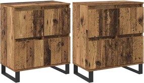 vidaXL Széf 2 pcs Öreg fa 60 x 35 x 70 cm