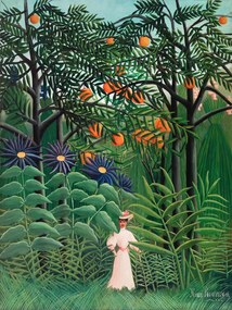 Reprodukció Walking in the Exotic Forest, Henri Rousseau