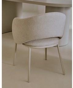 Krémszínű kárpitozott étkezőfotel Maina – Kave Home