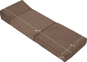 Összecsukható matrac/fotel, 2 az 1-ben, világosbarna, MALEN