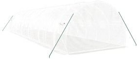 fehér acélvázas melegház 36 m² 12 x 3 x 2 m