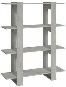 betonszürke könyvszekrény/térelválasztó 100 x 30 x 123,5 cm