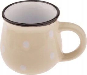 Kerámia pöttyös bögre 75 ml Krémszínű eszpresszó pöttyös eszpresszóhoz