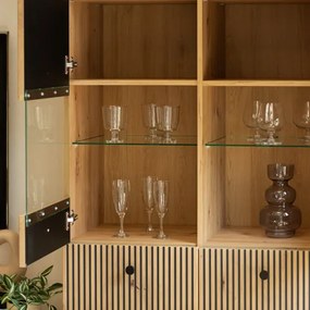 BERLIN 4 ajtós vitrines szekrény | Artisan Tölgy