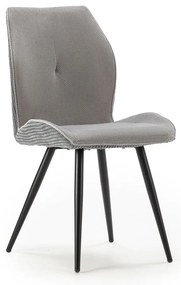 Világosszürke kordbársony étkezőszék szett 2 db-os Adaya – Marckeric