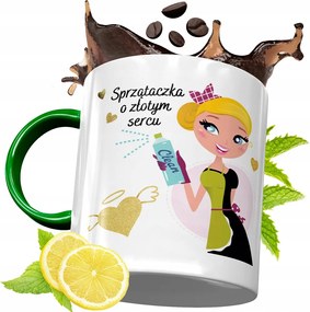 Zöld Bögre Takarítónőnek Születésnapra Ajándék fényképes nyomtatással