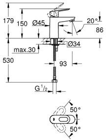 GROHE 32854000 - BAULOOP mosdócsaptelep, fényes króm