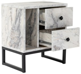 Éjjeliszekrény Glimmer - Fressia Marble, Fekete