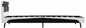 fekete LED-es műbőr ágykeret 90 x 200 cm