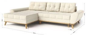 Krémszínű kinyitható sarokkanapé (bal oldali) Balitco – Ropez