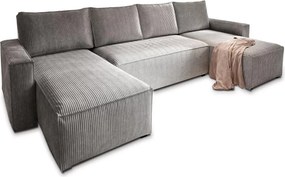 U alakú ülőgarnitúra SMART COSARO 295x140 cm, világosszürke