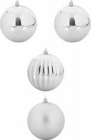 vidaXL Karácsonyi Díszgömb Szett XXL 4 pcs Ezüst Műanyag