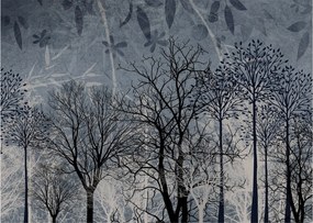 Kép - Fa sziluettek levelekkel (70x50 cm)