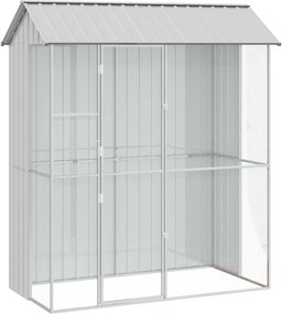 vidaXL Madár kalitka Szürke 215 x 110 x 247 cm Horganyzott acél