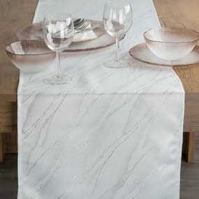 Erika márvány mintás asztali futó Fehér 40x140 cm