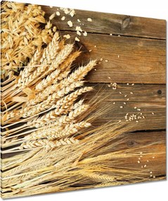 Vászonkép 90x90 Különböző gabonatáblák a deszkákon