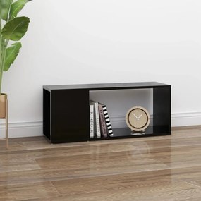 fekete szerelt fa TV-szekrény 80 x 24 x 32 cm