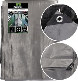 Ponyva 5x8 védőtakaró Ezüst Vastag 120G/M2 Erős Erősített