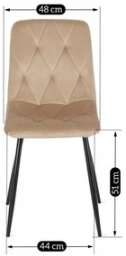 Bézs bársony szék ROBIN