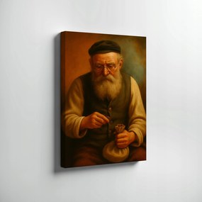 Vászonkép Zsidó Portré Zsidó Pénzzel A Boldogságért . 70x50cm