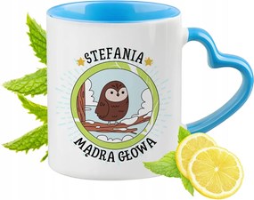 Kék bögre szív alakú füllel Stefánia számára Ajándék