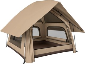 Outsunny pop-up kempingsátor 2–3 személyre — 3000 mm vízálló, 3 hálós ablak, beépített padló, 235 x 235 x 184 cm | Aosom