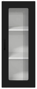 Fali konyhaszekrény polcokkal Fekete 40 x 31 x 100 cm Faanyag