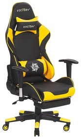 Sárga és fekete gamer szék VICTORY Beliani