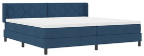 Boxspring ágy matraccal, kék színben, 200cm x 200cm, szövet.