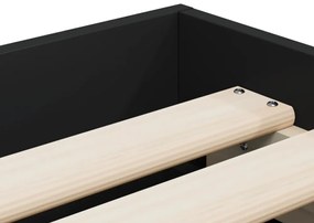 fekete szerelt fa ágykeret fiókokkal 75x190 cm