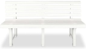 vidaXL fehér műanyag kerti pad 145,5 cm