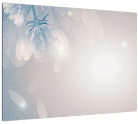 Kép - havas virágok (üvegen) (70x50 cm)