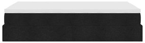 Ottomán ágykeret matraccal fekete 120x190 cm anyaggal