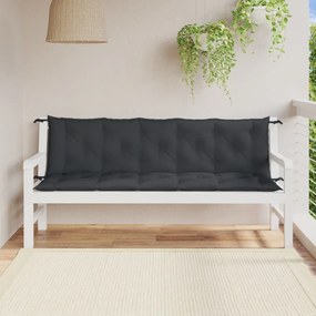 2 db melange antracitszürke szövet kerti padpárna 180x50x7 cm