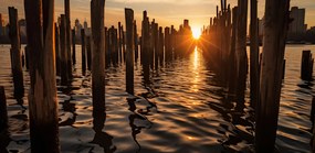 Poszter 91,3x44,5cm Naplemente a cölöpöknél