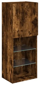 füstös tölgy színű TV-szekrény LED lámpákkal 40,5 x 30 x 102 cm