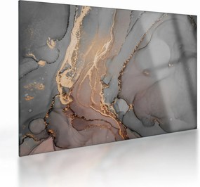 Kép - Szürke-arany márvány (üvegen) (70x50 cm)