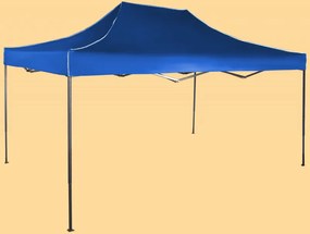 Gyorsan összecsukható sátor 3x4,5 m – acél, Kék, Oldalfalak nélkül