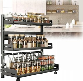 Fűszertartó Állvány Fém Rendszerező Konyhai Polc