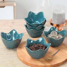 6 darab Lotus kerámia tál 11,8 cm, türkiz