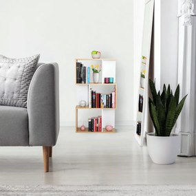 Könyvespolc, tűnyalábos fenyő/fehér, ERDEM NEW TYP 1